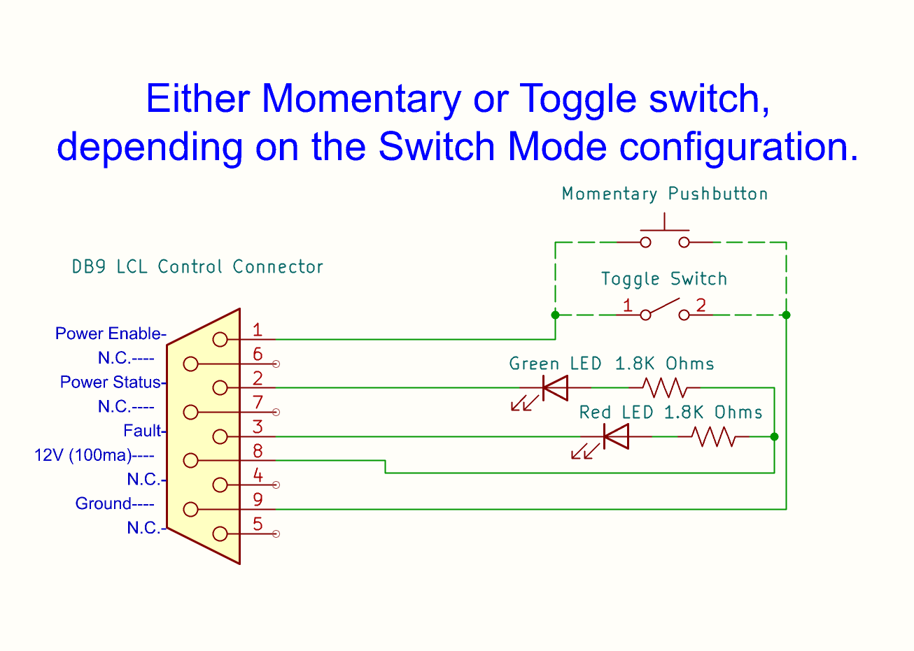 Example Local control switch schematic